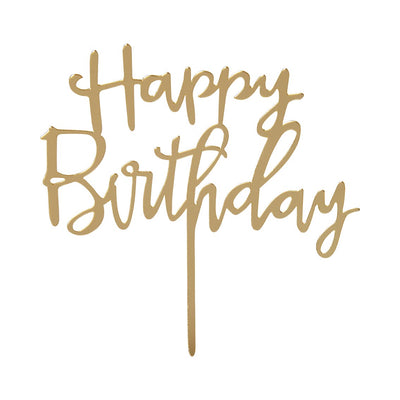 Image - Luxe Gold Happy Birthday Cake Topper
