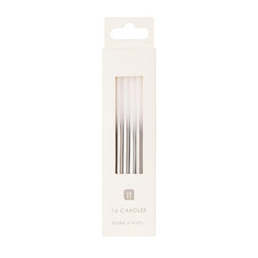 Luxe Silver Ombre Candles, 10cm - 16 Pack