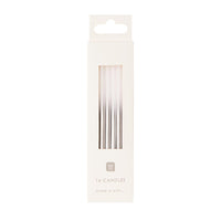 Luxe Silver Ombre Candles, 10cm - 16 Pack