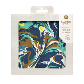 Marble Blue Napkins - 20 Pack