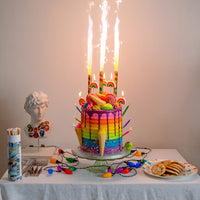 Birthday Brights Rainbow Colour Changing Cake Fountain