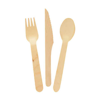 Natural Meadow Wooden Cutlery - 24 Sets