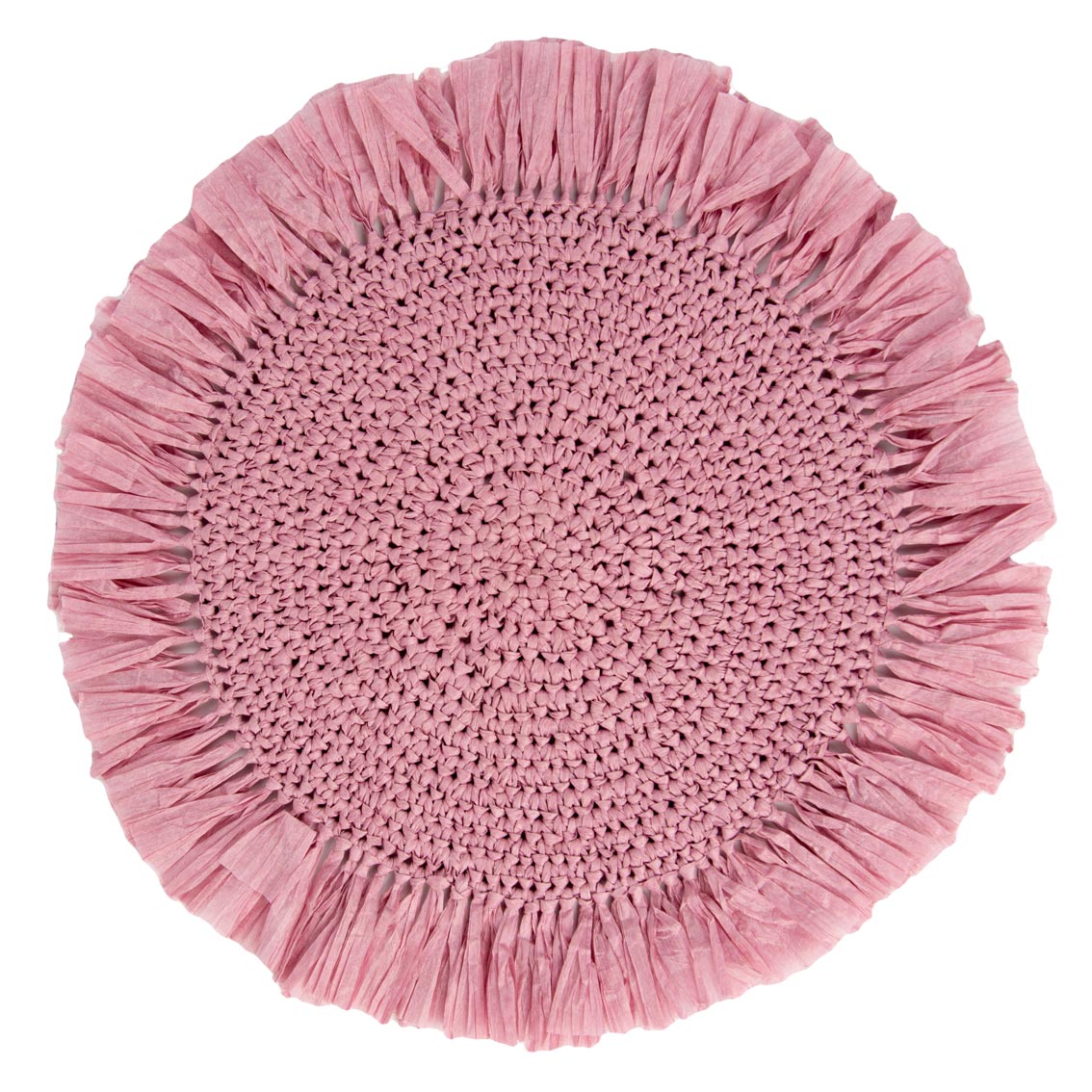 Natural Meadow Pink Raffia Placemat - 2 Pack