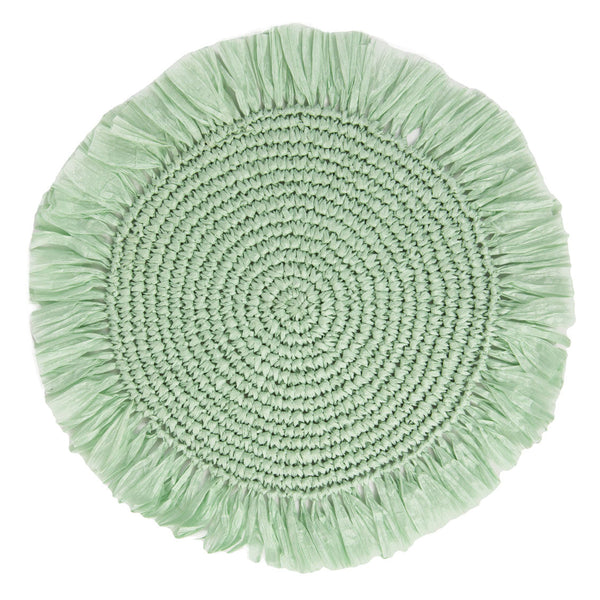 Natural Meadow Sage Raffia Placemat - 2 Pack