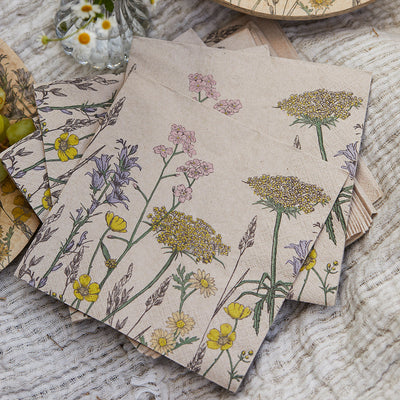 Natural Meadow Recycled Paper Napkins - 20 Pack