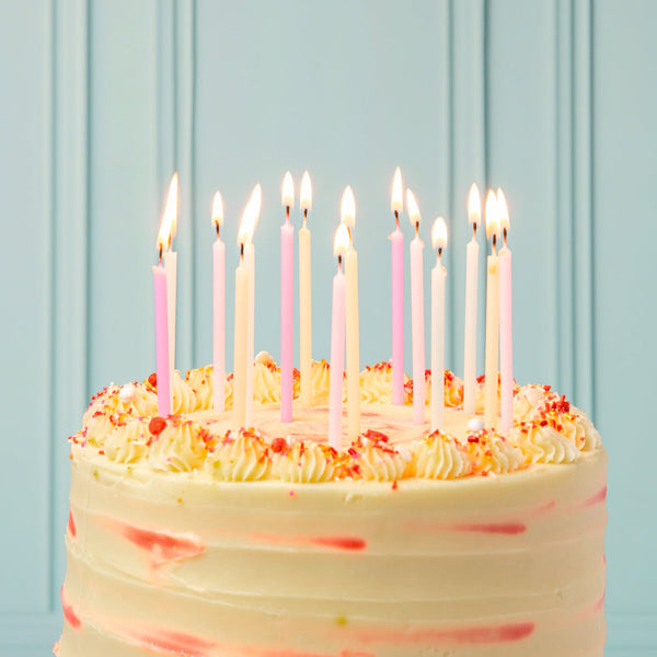 Tall Pastel Candles, 10cm - 16 Pack