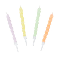 We heart Pastels Twirl Birthday Candles - 8 Pack