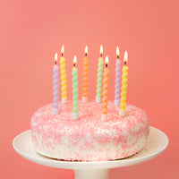 We heart Pastels Twirl Birthday Candles - 8 Pack
