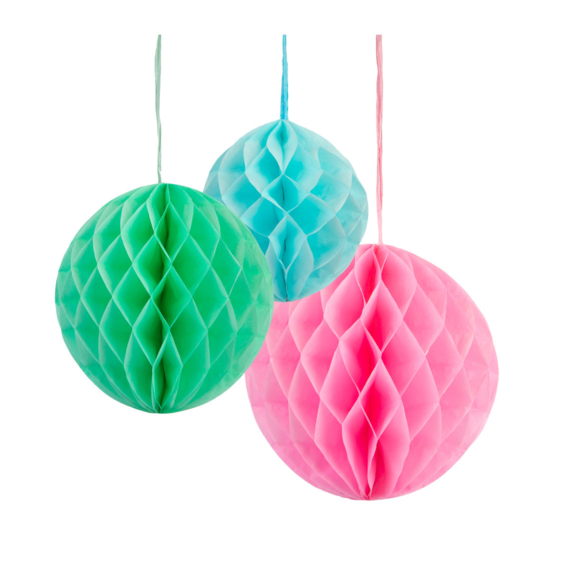 Pastel Paper Honeycomb Decorations - 3 Pack