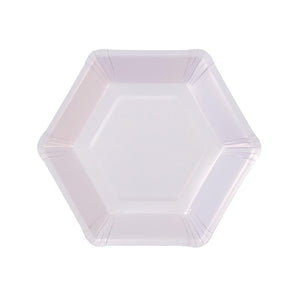 Large Hexagonal Pastel Paper Plates - 8 Pack