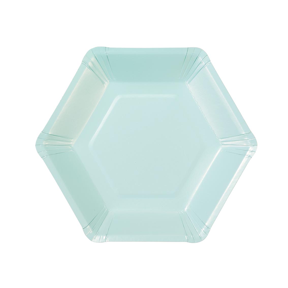 Large Hexagonal Pastel Paper Plates - 8 Pack