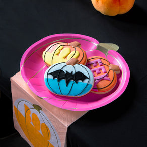 Halloween Pumpkin Paper Plates - 8 Pack