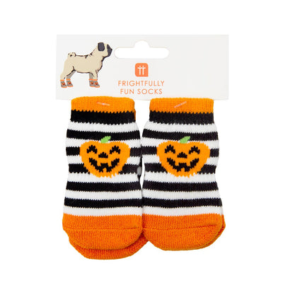 Halloween Pumpkin Fancy Dress Dog Socks - 4 Pack