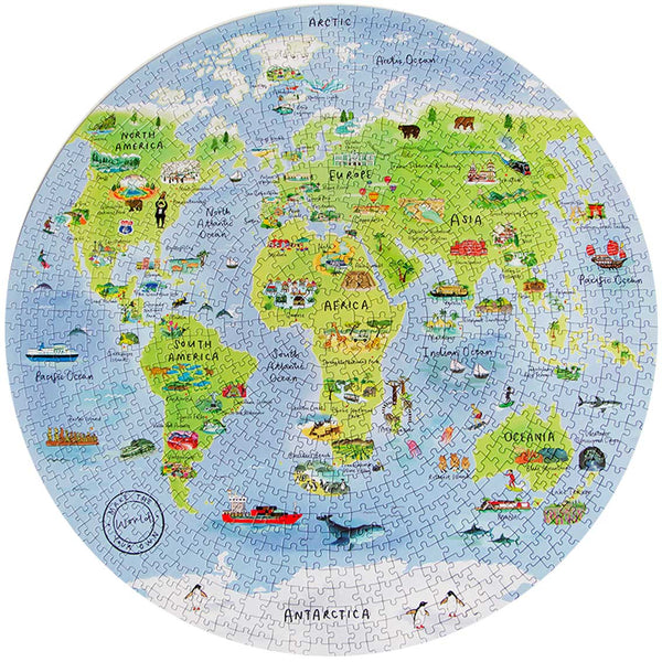 Circular World Map Puzzle 1000 Pieces