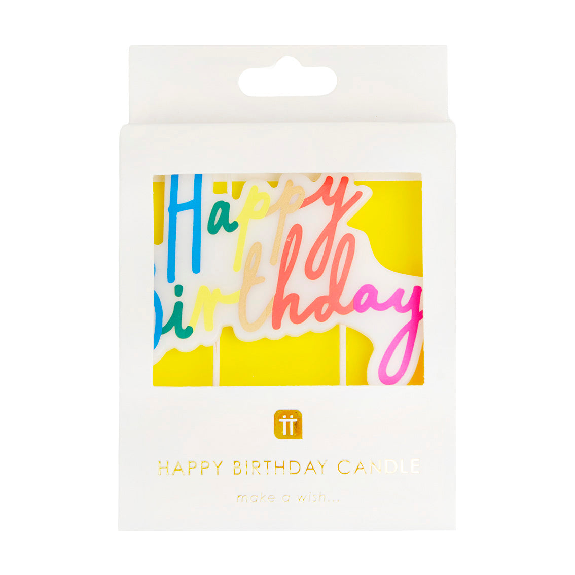 Rainbow Brights Large 'Happy Birthday' Candle