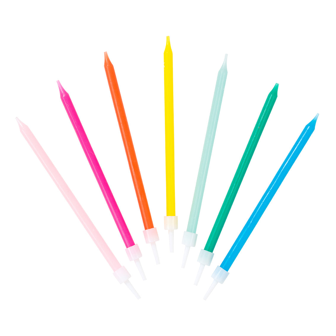 Rainbow Brights Birthday Candles, 10cm - 16 Pack