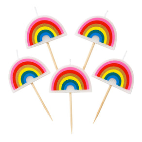 Rainbow Brights Rainbow Shaped Candles - 5 Pack