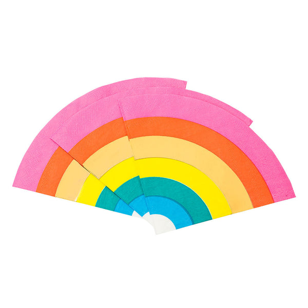 Birthday Brights Rainbow Shaped Paper Napkins - 16 Pack