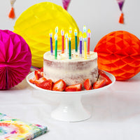Rainbow Birthday Candles With Coloured Flames - 12 Pack