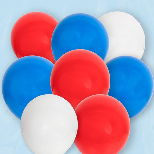 Right Royal Spectacle Red, White and Blue Latex Balloons - 16 Pack