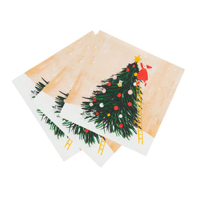 Santa Christmas Tree Napkins - 20 Pack