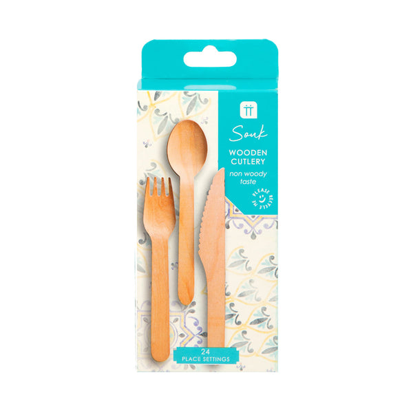 Souk Wooden Cutlery - 24 Sets