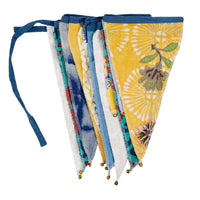 Souk Blue & Yellow Upcycled Cotton Fabric Bunting - 3m