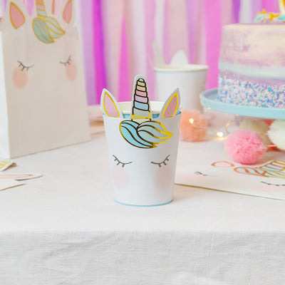 Unicorn Party Cups Unicorns Disposable With Lids Straws Birthday