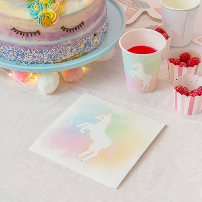 Unicorn Pastel Recyclable Paper Napkins - 20 Pack