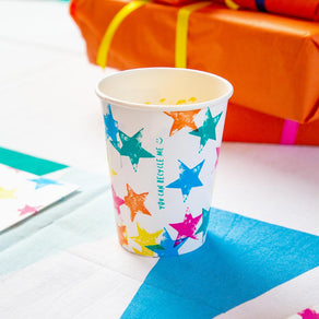 Birthday Brights Rainbow Star Cups - 8 Pack