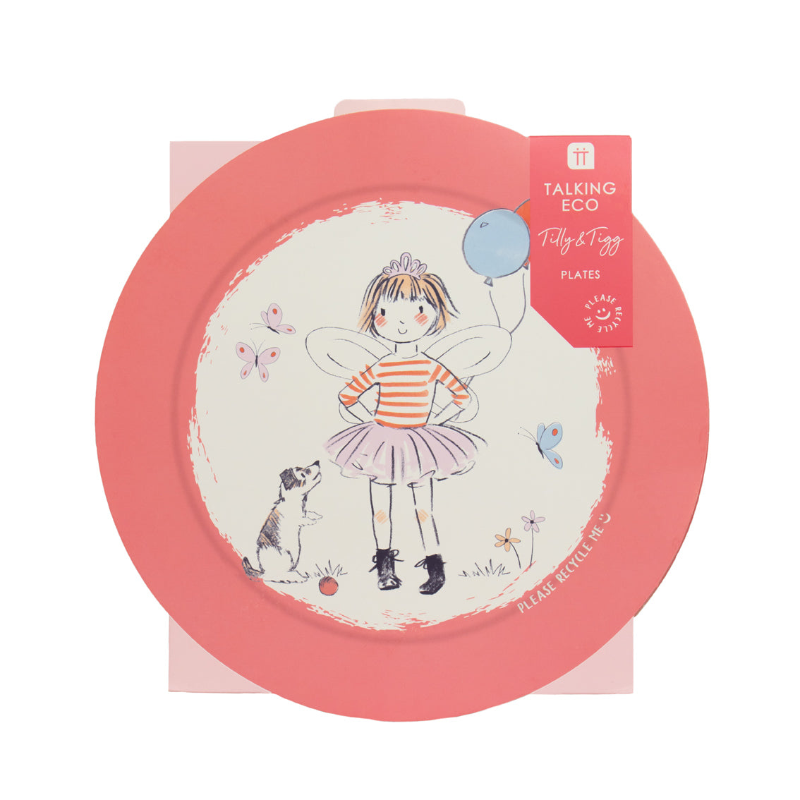 Tilly & Tigg Pink Recyclable Paper Plates - 12 Pack