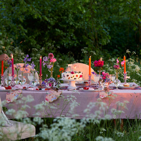 Boho Spice Orange and Pink Dinner Candles