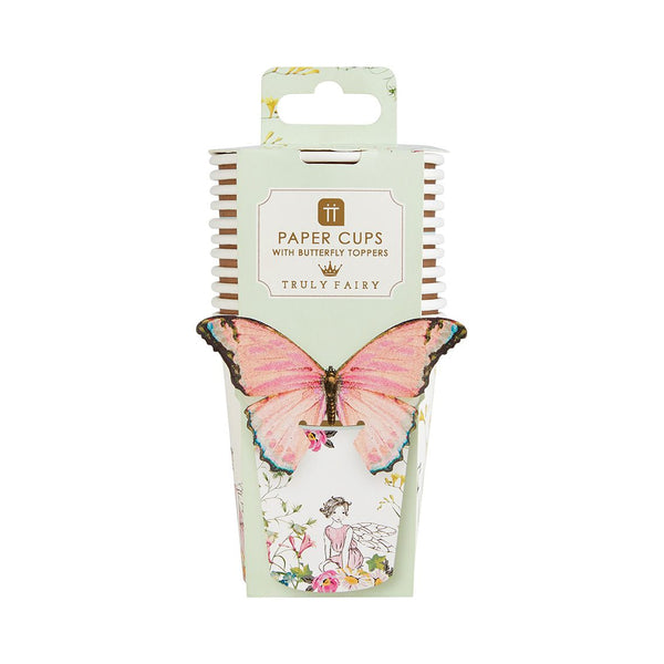 Truly Fairy Paper Cups with Butterfly Detail - 12 Pack