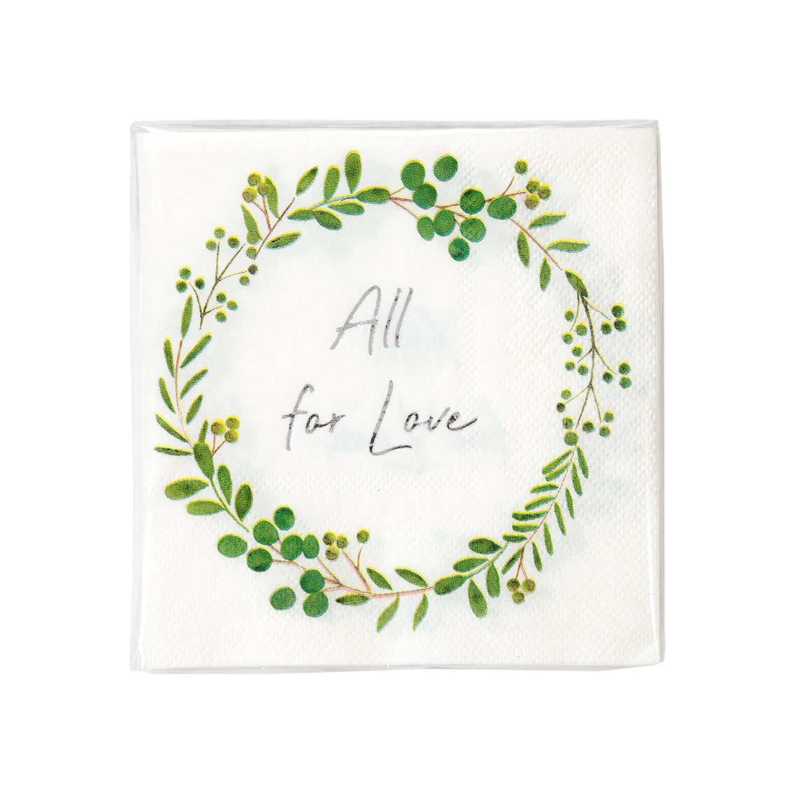 Botanical Bride 'All for Love' Cocktail Paper Napkins - 16 Pack